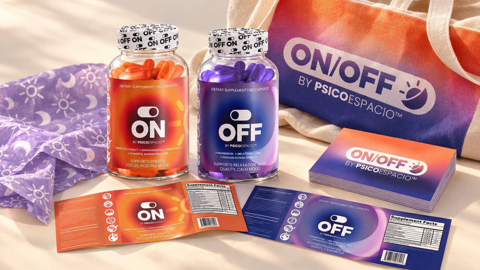 ON/OFF Capsules: packaging system, dielines by Natasha Dicuru