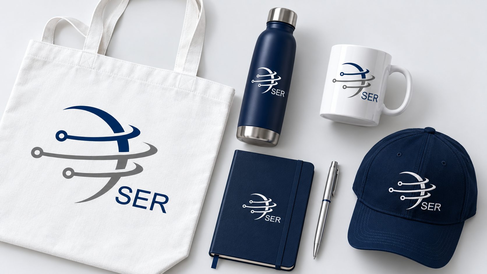 SER-USA Identity — Merchandise for clients and fairs.